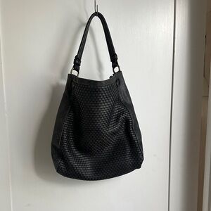 Moda Luxe Black Woven Hobo Bag